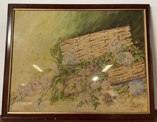 Aquarelle Ancien Nature Morte Fleur Napoléon IlI Peinture Franchement Painting