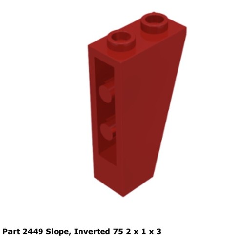 Lego 2449 red - red, slope