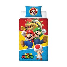 Housse De Couette Nintendo Simple Super Mario 2 En 1 Design Garçons Filles