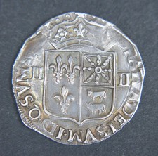 Pièce 1/4 d'écu en Argent Louis XIII Béarn