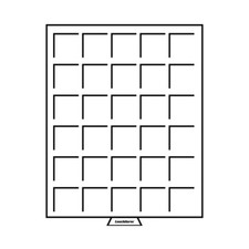 Médaillier MB 30 compartiments carrés jusqu'à 38mm, teinte fumée.