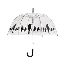 Parapluie Transparent Original Avec Des Oiseaux Sur Un Fil. Ø83 Cm
