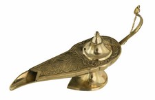 Grande Lampe Aladin à huile sans génie 28 cm 590g laiton doré style antique 4644