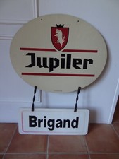 ancienne plaque en tole publicitaire de café biere jupiler