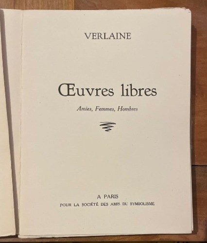 Oeuvres libres verlaine - oeuvres,