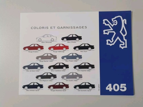 Nuancier peugeot 405 année - peugeot,