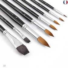 Kolinsky Lot de 8 pinceaux Aquarelle en martre et Poils véritables d'écureuil P