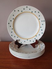 6 ASSIETTES PLATES GIEN MODELE CONSTELLATION CREATION PRIMEFLEUR ETOILES VERTES"