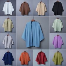 Hommes Kimono Cardigan Vestes Manteaux Yukata Uni Décontracté Chinois