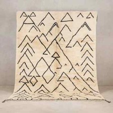 Tapis en laine berbère marocain fait main sur mesure pour salon, Beni Ourain