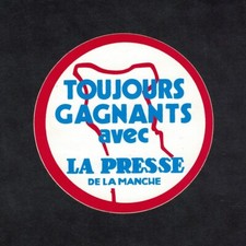 Autocollant / Sticker vintage Toujours Gagnants avec la Presse de la Manche