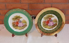 2 Assiettes Décoratives En Porcelaine Limoges Avec Dorure Or... Fragonard Galant