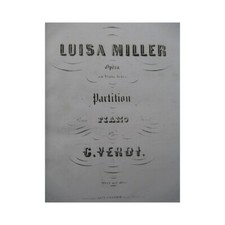 VERDI Giuseppe Luisa Miller Opera Piano solo ca1860