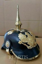 Casque en cuir Pickelhaube de garde d'officier impérial militaire allemand fa...