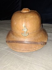 Rare Casque Colo Anglais Cuir France Libre FFL Colonne Leclerc