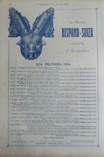 12/1924 PUB HISPANO-SUIZA MOTEUR AVIATION PALMARES RECORD VITESSE HAUTEUR AD
