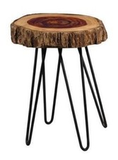 Tabouret en Fer Et Bois Massif