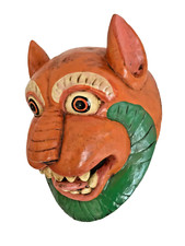 Masque du Nepal - Lion des neiges - Bois