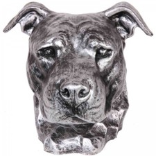 Statue argent tête de chien
