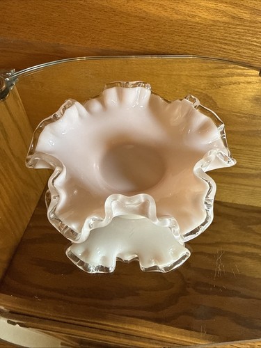 Fenton pink milk glass silver - glass,