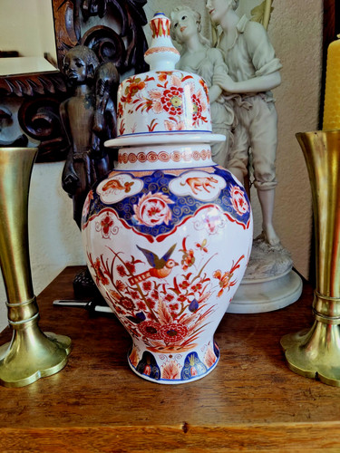 Grand vase couvert faience - grand,