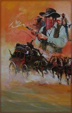 PLAQUE MÉTAL  cow boys far