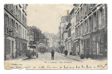 CPA carte postale ancienne PARIS Auteuil Rue d'Auteuil voiture à cheval animée