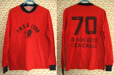 Maillot football INSA Lyon Christian Moreau Porté #70 Rouge 80'S Homme Shirt - M
