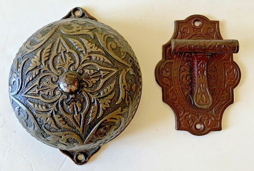 1875 iron doorbell and lever - iron,