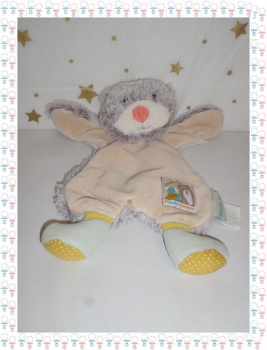 Doudou plat ours pompon - -,