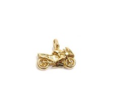 Pendentif Moto de course plaqué or 18 carats 750/000 garanti