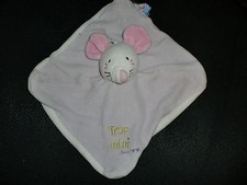 doudou plat souris mauve rose trop mimi SUCRE D'ORGE