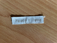 étiquette tissé vêtement 5 x 1cm "PEACE N'LOVE" à coudre Clothes Label