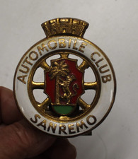 plaque émaillée de calandre  g- b car club Sanremo italie pour automobile