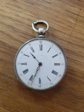 Montre à Gousset À Clef Ancienne En Argent À Restaurer P2558