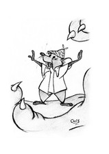 ROQUEFORT - ARISTOCHATS  - Dessin ORIGINAL A5 au fusain sur feuille à grain.