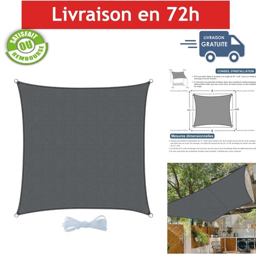 Voile ombrage carrée - d'ombrage, 4