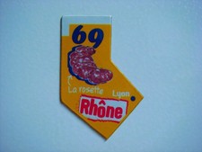 MAGNET DÉPART’AIMANT LE GAULOIS CARTE DE FRANCE DÉPARTEMENT 69 RHÔNE