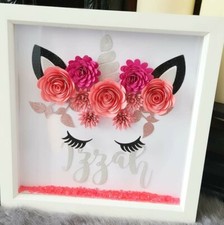 Cadre licorne personnalisé, cadeau, anniversaire neuf bébé fille