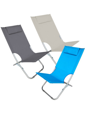 Chaise plage pliante argent - chaise,