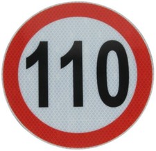 Panneau 110 Km/H Vitesse Warn-Aufkleber Camion Remorque Réfléchissant