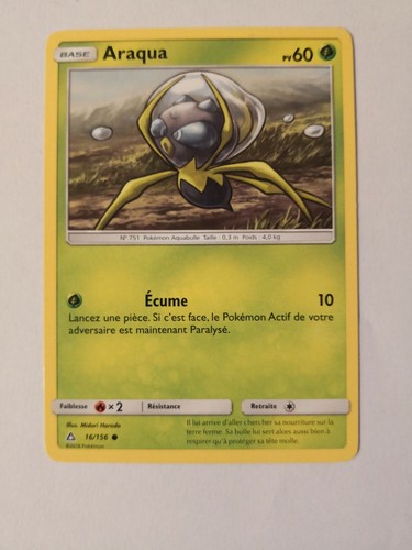 Carte pokémon araqua 16 156 - carte, 16/156