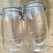 LOT 2 ORIGINAUX ANCIENS BOCAUX CONSERVE BEAUCE  1L1/2 DECO CUISINE VINTAGE