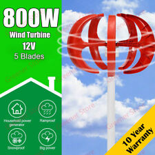 800W 12V Rouge Vertical Lanterne Générateur de Vent Turbine Contrôleur éolienne