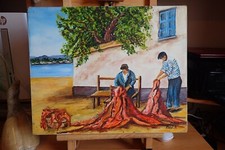 Peinture sur toile (pêcheurs