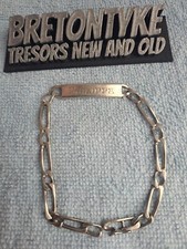 Ancien bracelet gourmette en argent massif homme silver  24cm  16g