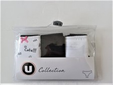 LOT DE 3 CULOTTES FILLE AGE 16 ANS COTON MARQUE U COLLECTION