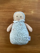 MC/ Doudou Poupée Jacadi Josephine Fleurs 16 Cm Grelot Hochet Blanc Gris Rouge