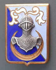 ECOLE ABC CAVALERIE HUSSEIN DEY Drago Béranger 1945 Insigne ORIGINAL AFN Algérie