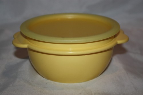Yellow tupperware bowl - yellow,